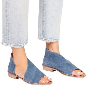 Free People Mont Blanc Blue Suede Sandals Size 381/2 US 8